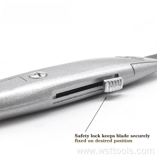 Retractable Box Cutter with Heavy Duty Aluminum Shell